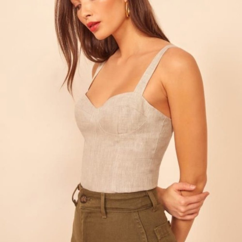NWOT Reformation Libra Top Oatmeal